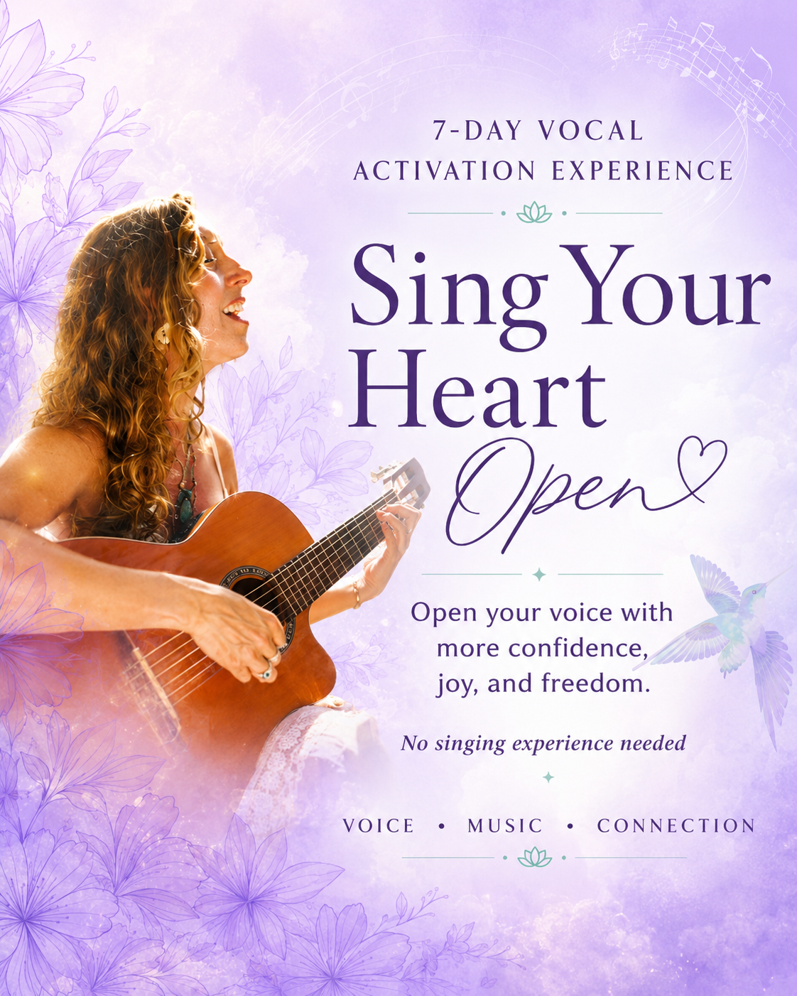 Sing Your Heart Open, a 7-day vocal activation experience with Francie La Flow