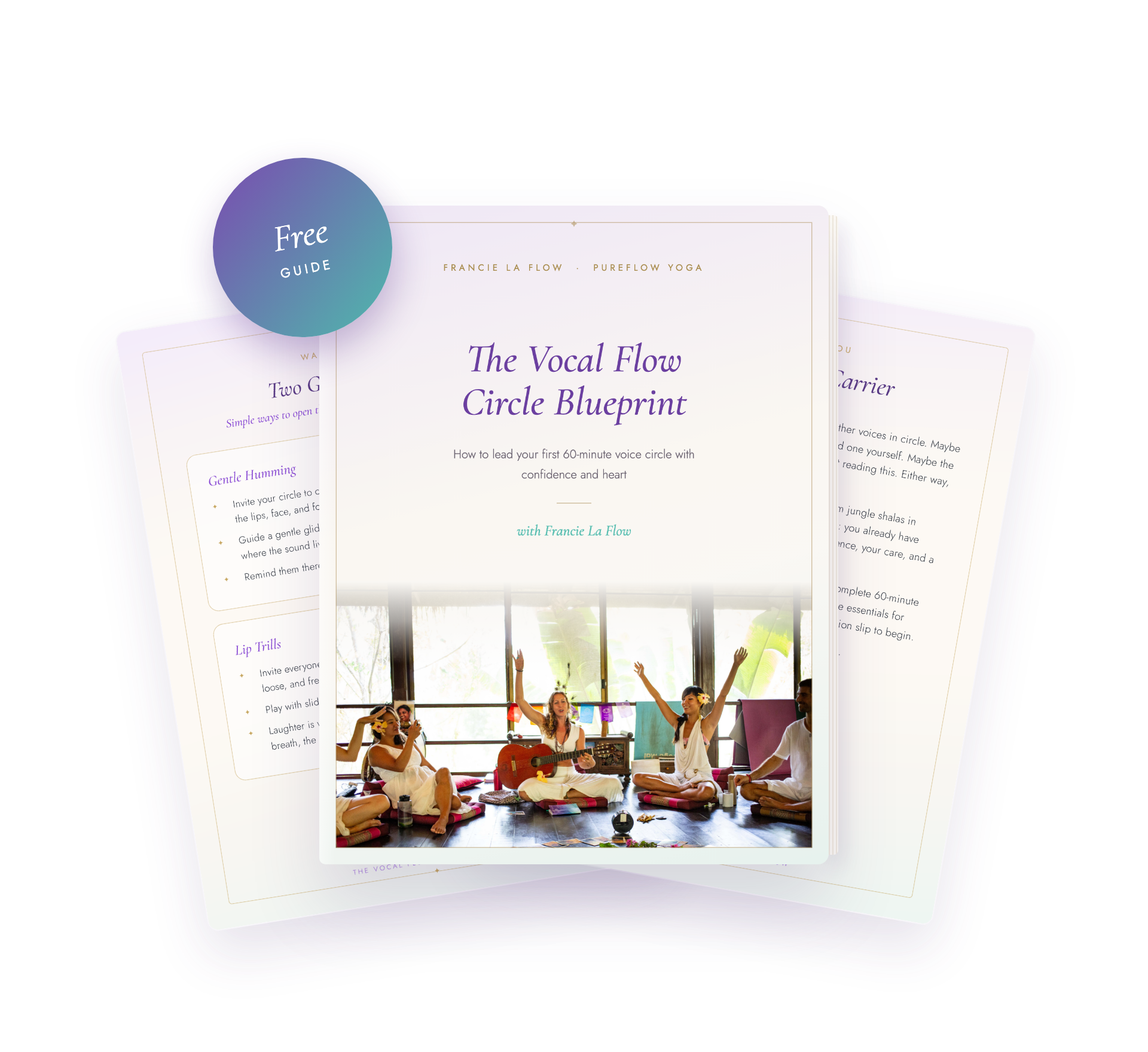 The Vocal Flow Circle Blueprint, a free guide by Francie La Flow