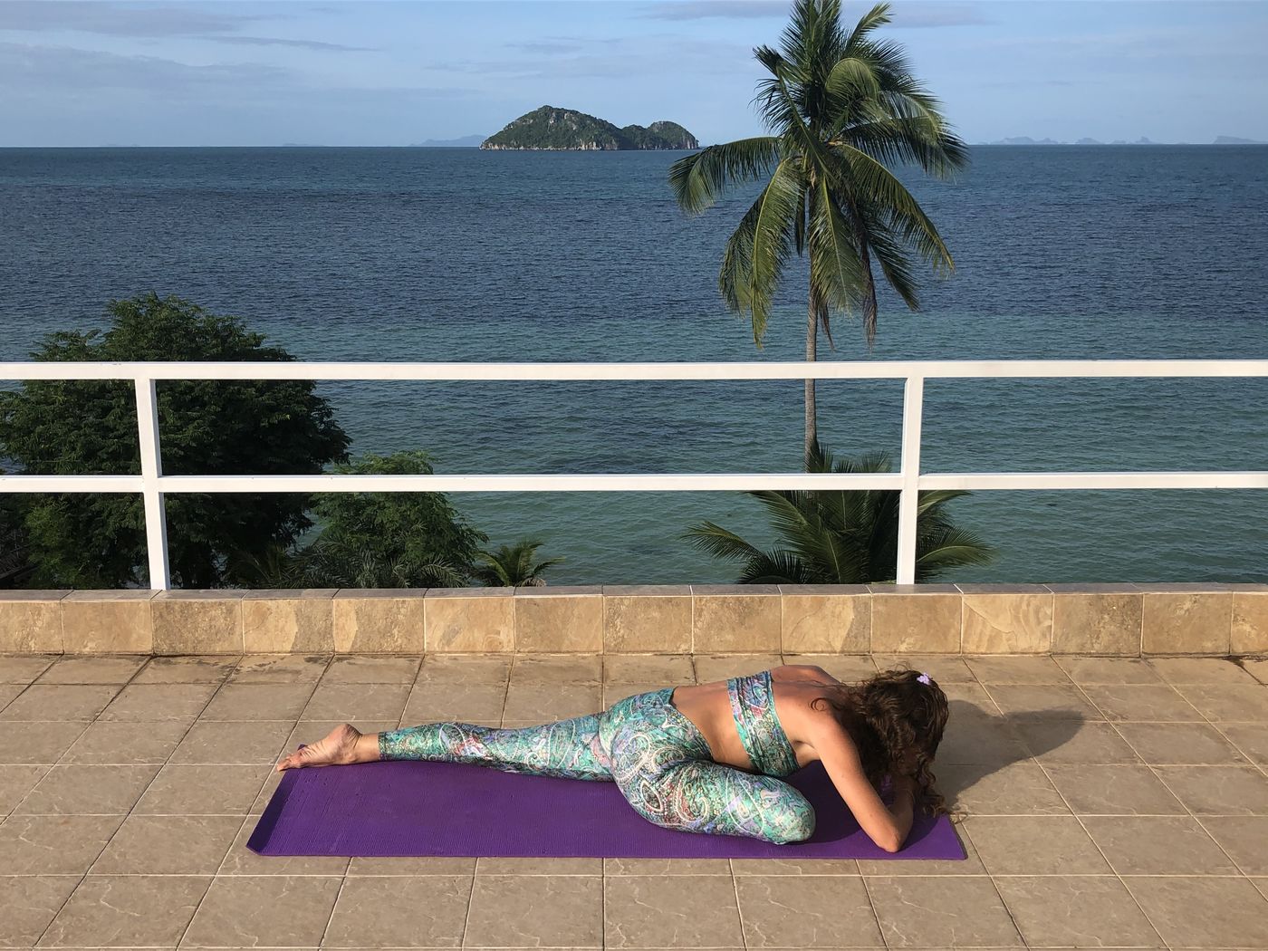 Sleeping swan, the forward fold variation of pigeon pose