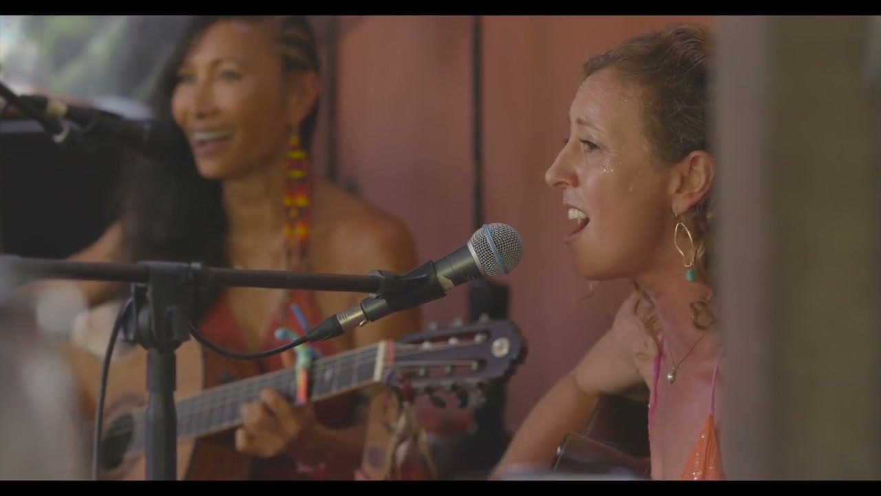 Francie La Flow singing live on stage at the BaliSpirit Festival in Bali
